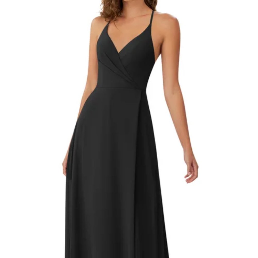 Azazie Davis Dress, Black, Size 4